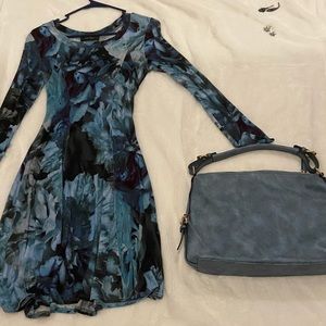 Karen Kane size small blue dress long sleeve